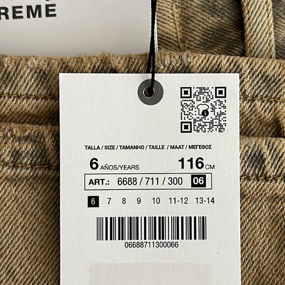 ZARA Kids | Yellow | OVERDYED DENIM PANTS - Picture 6 of 8